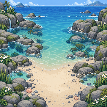 Tidepool shore, habitat artwork for the planned Water Legendary